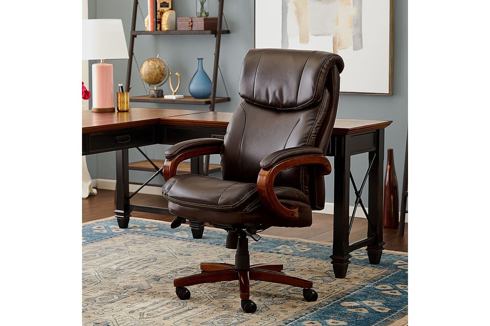 La-Z-Boy - Big & Tall Air Bonded Leather Executive Chair - Vino Brown