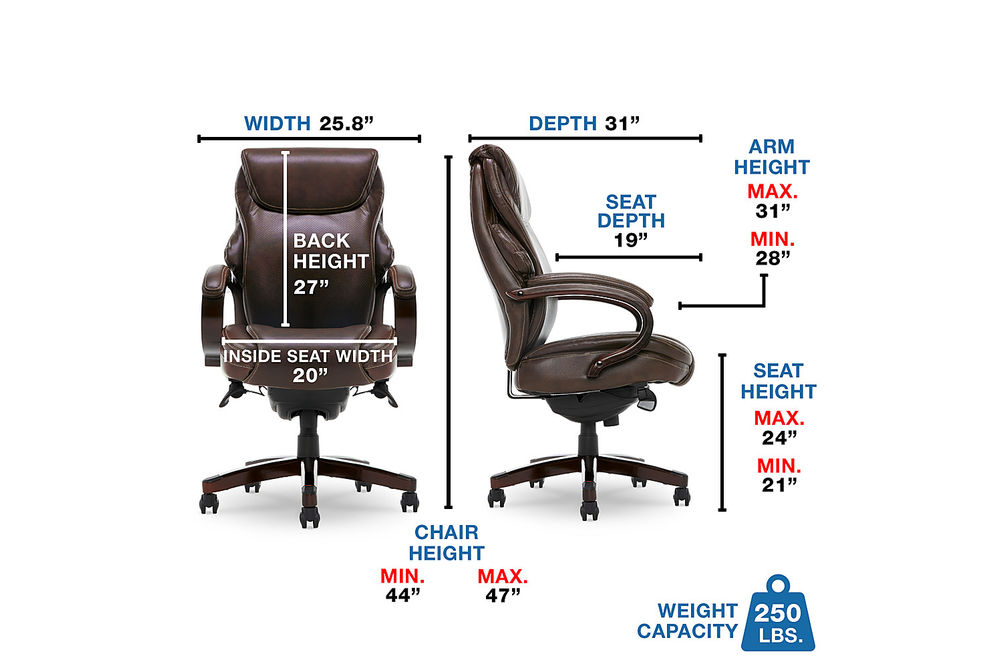 La-Z-Boy - Premium Hyland Executive Office Chair with AIR Lumbar Technology - Coffee Brown