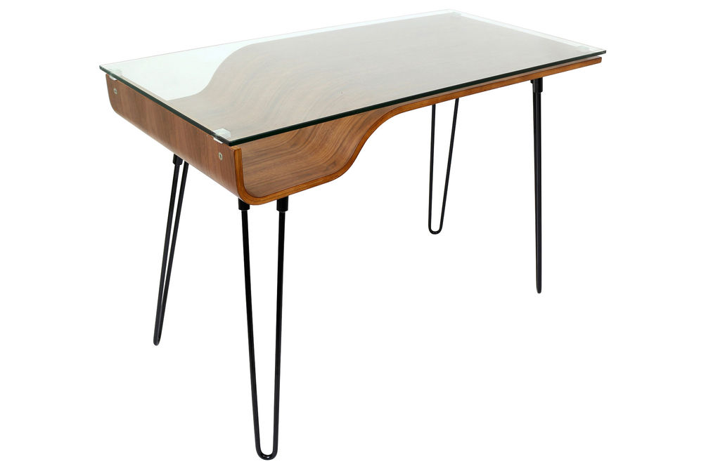 LumiSource - Avery Desk - Walnut/Black