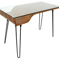 LumiSource - Avery Desk - Walnut/Black