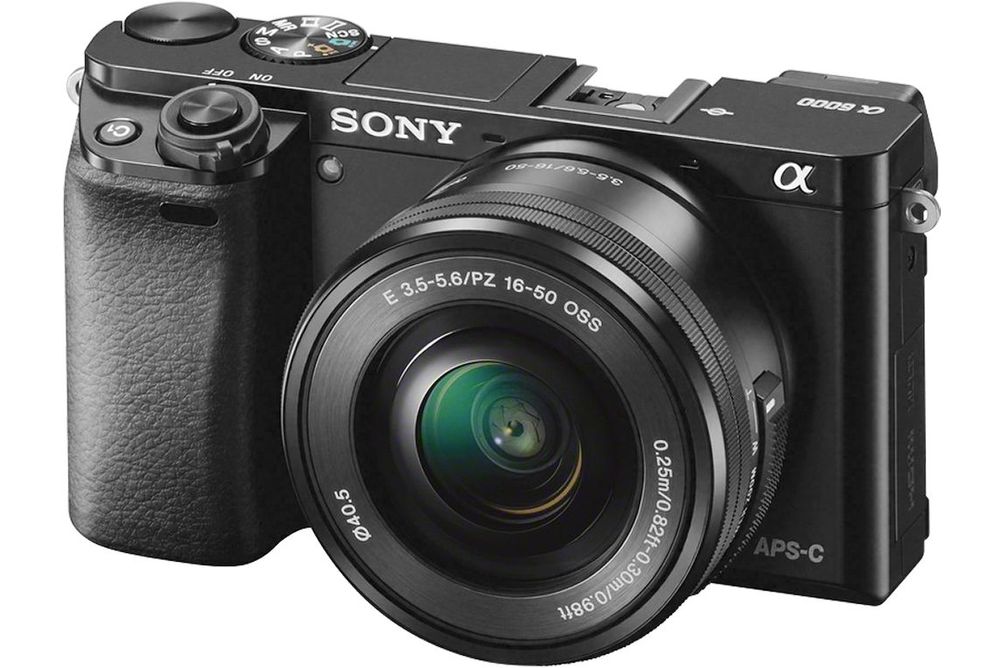 Sony - Alpha a6000 Mirrorless Camera with 16-50mm Retractable Lens - Black