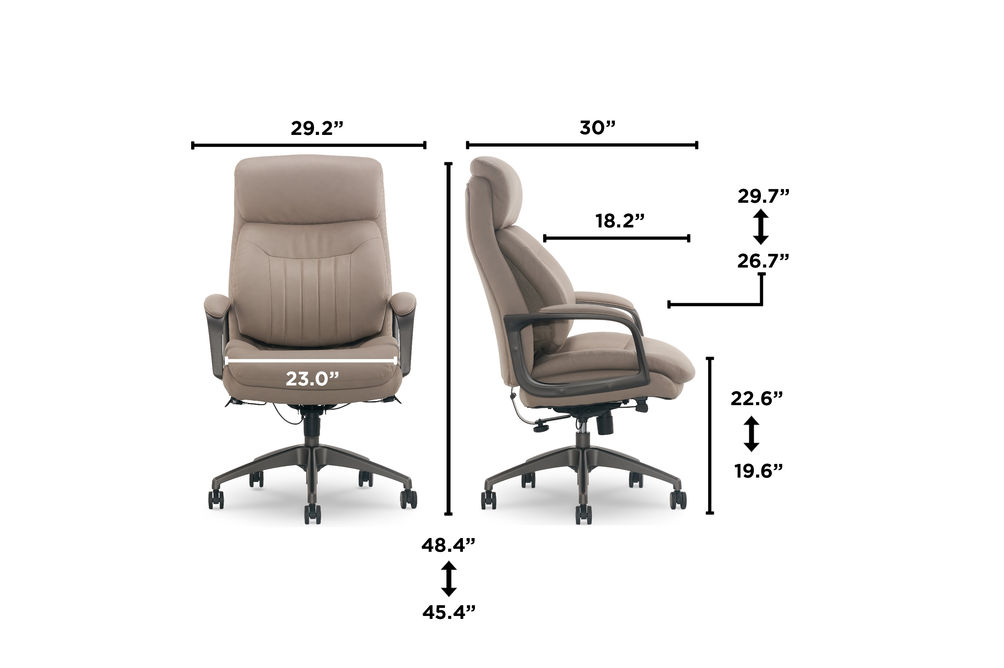 La-Z-Boy - Calix Big and Tall Executive Chair with TrueWellness Technology Office Chair - Taupe