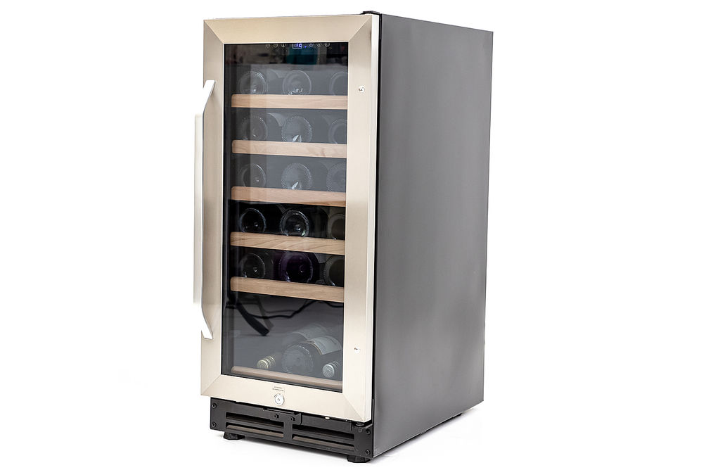 Avanti - Wine Cooler with Wood Accent Shelving, 30 Bottle Capacity, in Stainless Steel