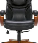 Serta - Big and Tall Leather and Bentwood Executive Chair - Black