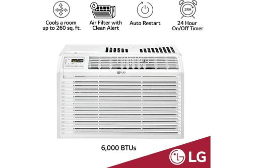 LG - 6,000 BTU 115V Window Air Conditioner with Remote Control - White