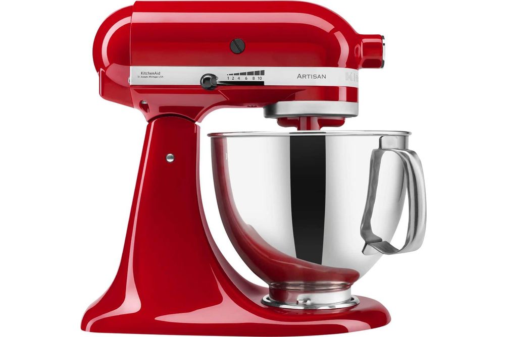 Batidora KitchenAid de la Línea Artisan Series y de 5 Cuartos de Galón Inclinable, color rojo vibrante