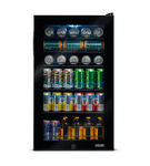 NewAir - 126-Can Beverage Cooler with Glass Door, Adjustable Shelves, 7 Temperature Settings and Lo