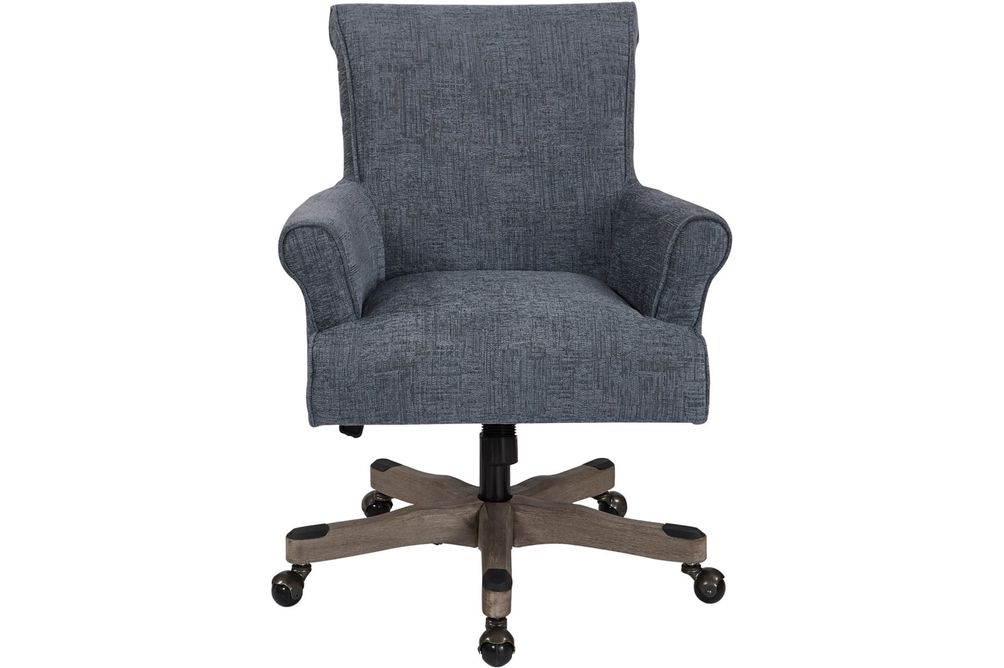 OSP Home Furnishings - Megan Office Chair - Blue/Brushed Grey