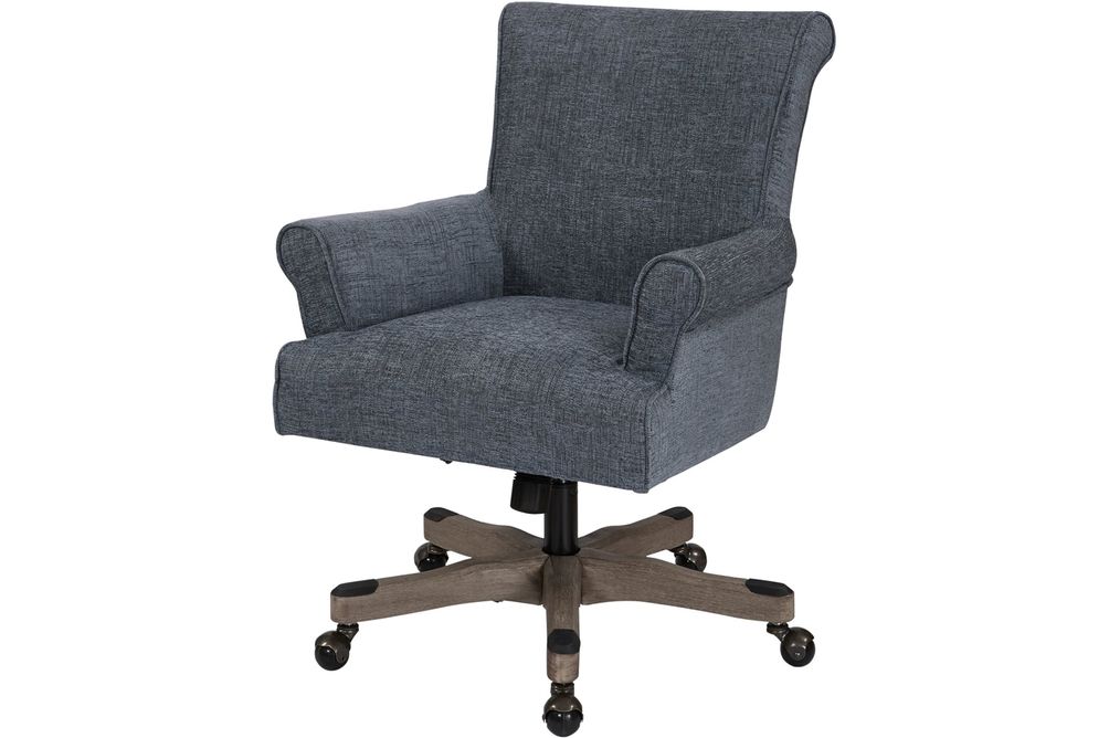 OSP Home Furnishings - Megan Office Chair - Blue/Brushed Grey