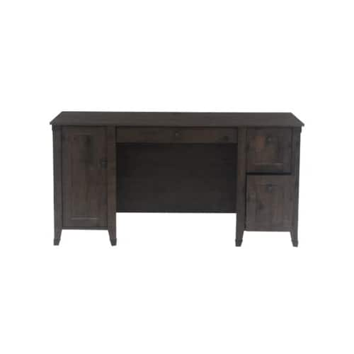 sauder carson forge computer desk in coffee oak