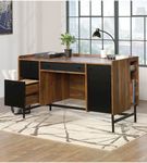 Sauder - Harvey Park Straight Desk - Grand Walnut