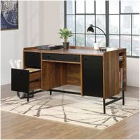 Sauder - Harvey Park Straight Desk - Grand Walnut