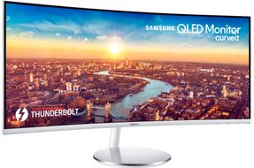 Samsung - 34 ViewFinity CJ791 QHD FreeSync Thunderbolt Monitor with speakers - White/Silver