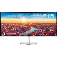 Samsung - 34 ViewFinity CJ791 QHD FreeSync Thunderbolt Monitor with speakers - White/Silver