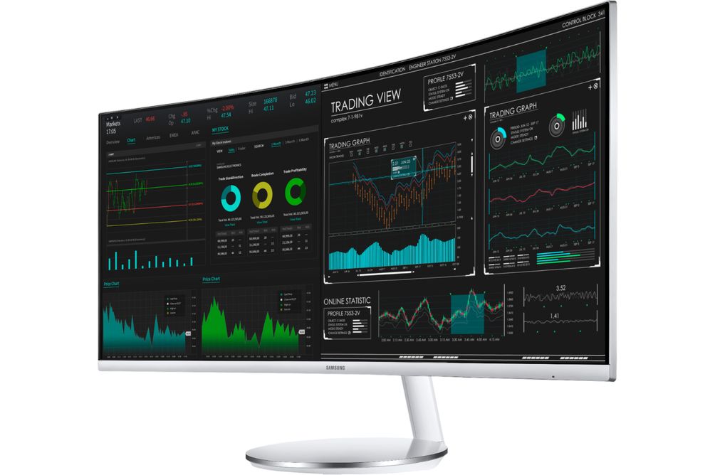 Samsung - 34 ViewFinity CJ791 QHD FreeSync Thunderbolt Monitor with speakers - White/Silver