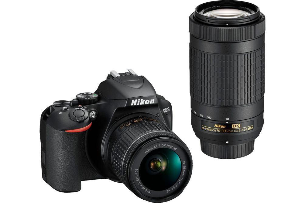 Nikon - D3500 DSLR Video Two Lens Kit with AF-P DX NIKKOR 18-55mm f/3.5-5.6G VR & AF-P DX NIKKOR 70