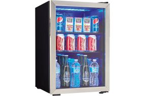 Danby - 95-Can Beverage Cooler - Stainless Steel