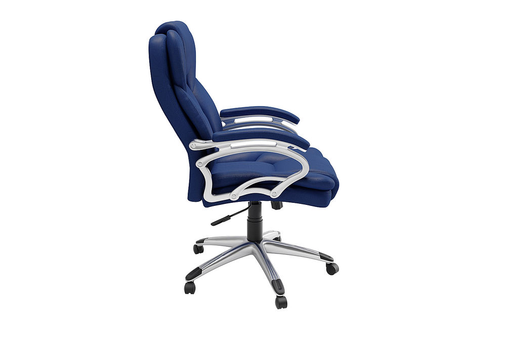 CorLiving - 5-Pointed Star Leatherette Executive Chair - Cobalt Blue
