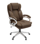 CorLiving - 5-Pointed Star Leatherette Executive Chair - Caramel Brown