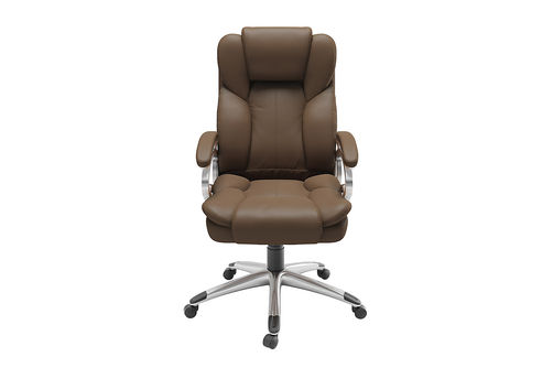 CorLiving - 5-Pointed Star Leatherette Executive Chair - Caramel Brown