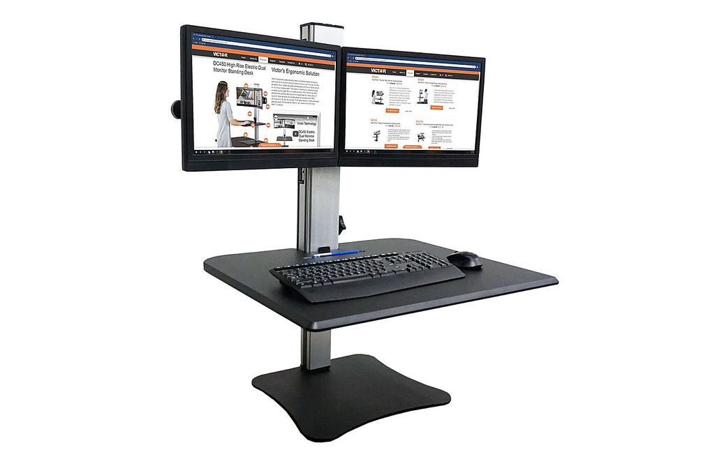 Victor - DC350A Dual Monitor Sit/Stand Desk Converter - Black