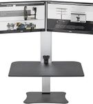 Victor - High Rise Electric Dual Monitor Height Adjustable Standing Desk Workstation - Black, Alumi