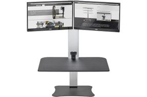 Victor - Electric Dual Monitor Height Adjustable Standing Desk Riser Workstation - Black, Aluminum