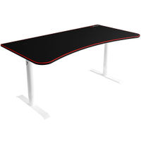 Arozzi - Arena Ultrawide Curved Gaming Desk - White with Black/Red Accents