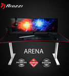 Arozzi - Arena Ultrawide Curved Gaming Desk - White with Black/Red Accents