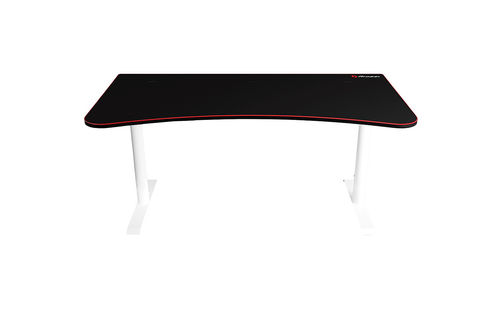 Arozzi - Arena Ultrawide Curved Gaming Desk - White with Black/Red Accents