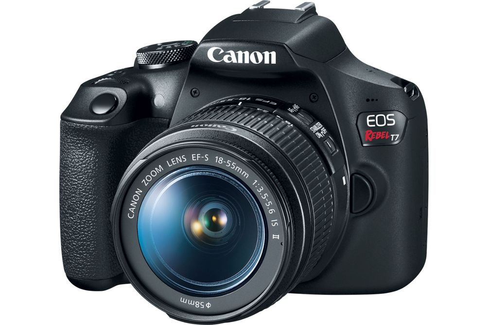 Canon - EOS Rebel T7 DSLR Video Camera with 18-55mm Lens - Black