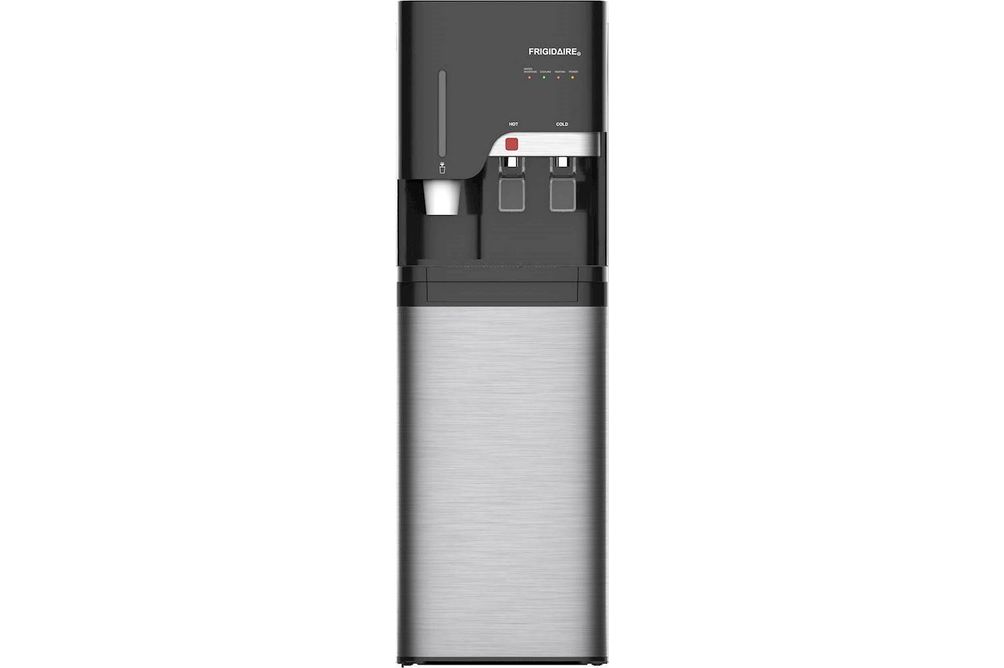 Frigidaire - Bottom-Loading Freestanding Water Cooler/Dispenser with Cup Storage - Stainless Steel