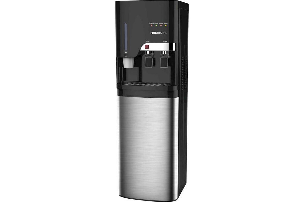 Frigidaire - Bottom-Loading Freestanding Water Cooler/Dispenser with Cup Storage - Stainless Steel