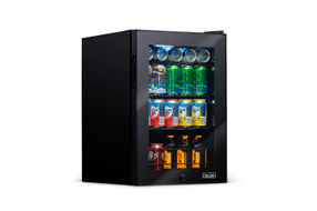 NewAir - 90-Can Freestanding Beverage Fridge, Compact with Adjustable Shelves and Lock - Black
