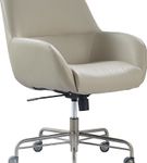 Finch - Forester Modern Bonded Leather Office Chair - Silver/Cream