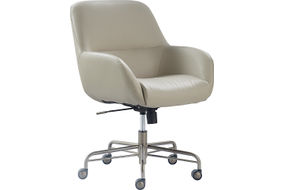 Finch - Forester Modern Bonded Leather Office Chair - Silver/Cream