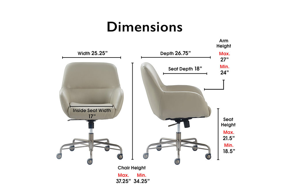 Finch - Forester Modern Bonded Leather Office Chair - Silver/Cream