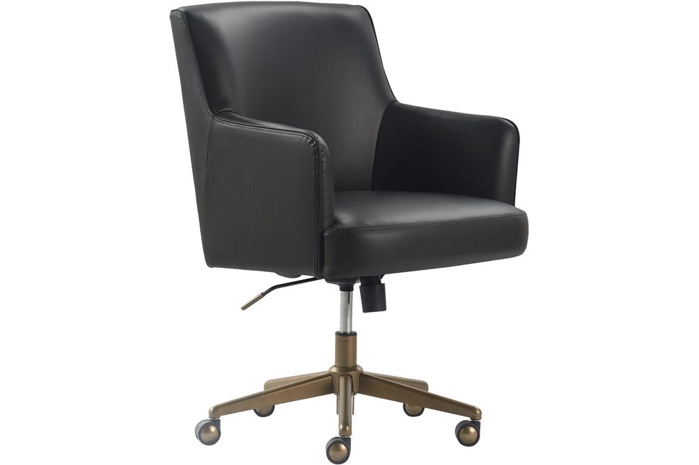 Finch - Belmont Modern Bonded Leather Home Office Chair - Bronze/Charcoal