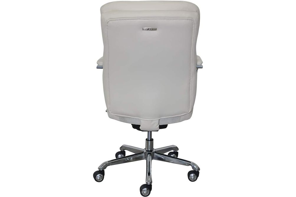 La-Z-Boy - Comfort and Beauty Sutherland Diamond-Quilted Bonded Leather Office Chair - Light Ivory