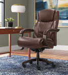 La-Z-Boy Delano Big & Tall Bonded Leather Executive Chair - Chocolate Brown/Gray Wood