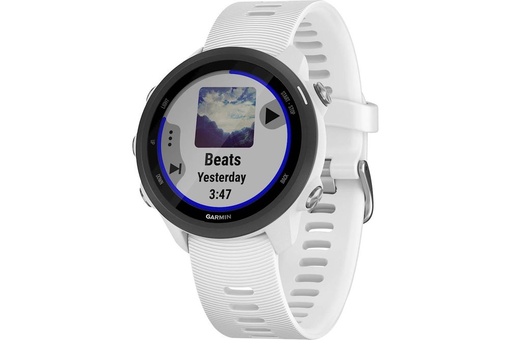 Garmin - Forerunner 245 Music GPS Smartwatch 42mm Fiber-Reinforced Polymer - White