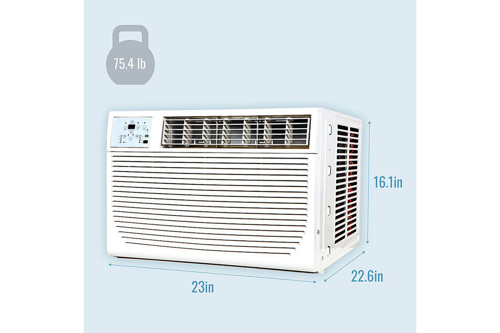 Keystone - 350 Sq. Ft. 8,000 BTU Window Air Conditioner and 3,500 BTU Heater - White