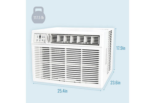 Keystone - 1500 Sq. Ft. 25,000 BTU Window Air Conditioner and 16,000 BTU Heater - White