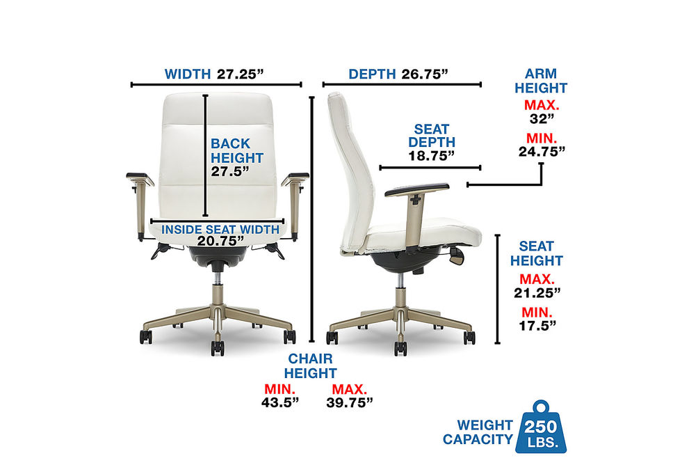 La-Z-Boy - Baylor Modern Bonded Leather Executive Chair - White - Bonded Leather