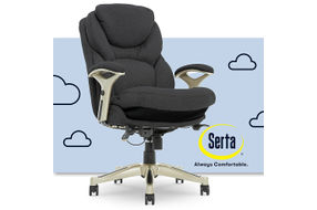 Serta - Upholstered Back in Motion Health & Wellness Manager Office Chair - Fabric - Dark Gray