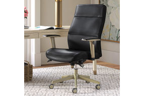 La-Z-Boy - Baylor Modern Bonded Leather Executive Chair - Black - Bonded Leather