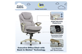 Serta - Works Fabric Executive Chair - Light Gray