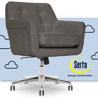 Serta - Ashland Bonded Leather & Memory Foam Home Office Chair - Gray