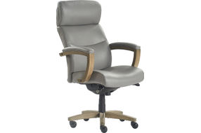 La-Z-Boy - Greyson Modern Faux Leather Executive Chair - Gray