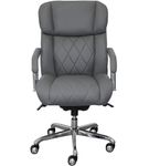 La-Z-Boy - Comfort and Beauty Sutherland Diamond-Quilted Bonded Leather Office Chair - Moon Rock Gr